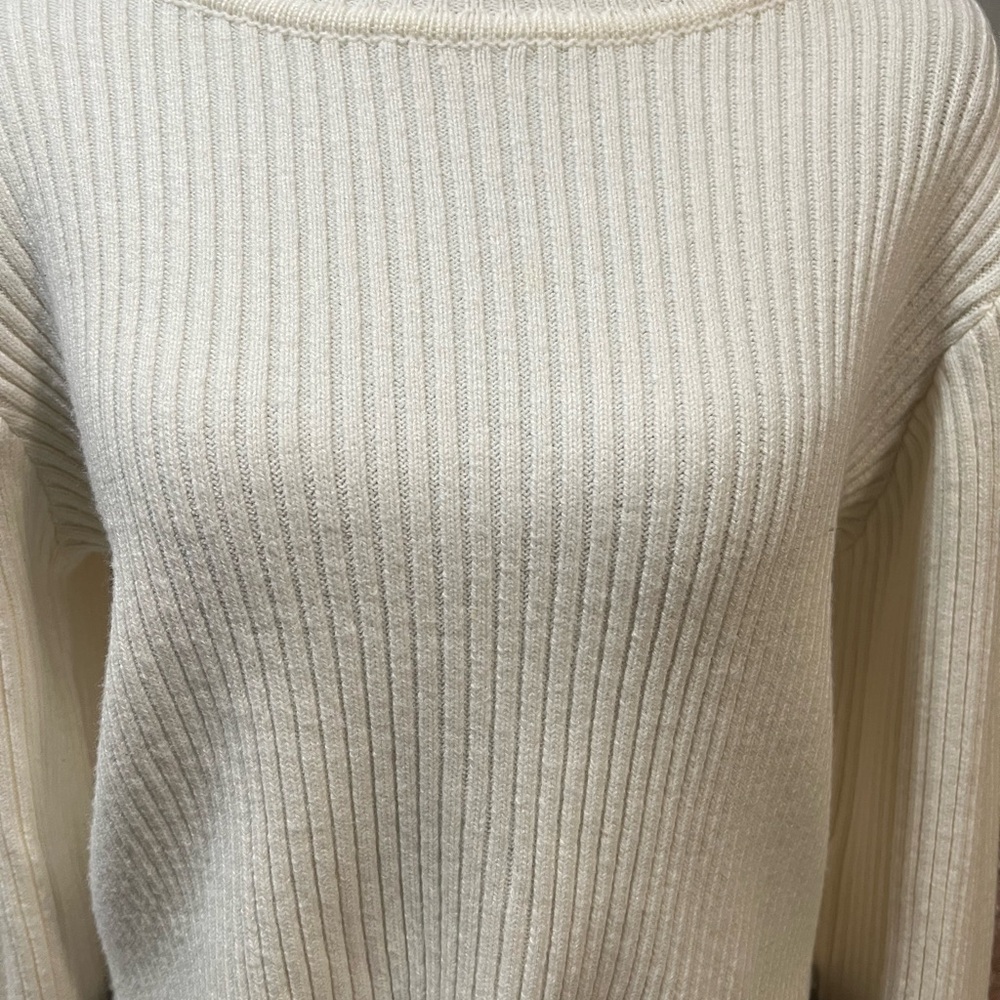 Lulu's Ivory Ribbed Crew Neck Sweater - Picture 2 of 7